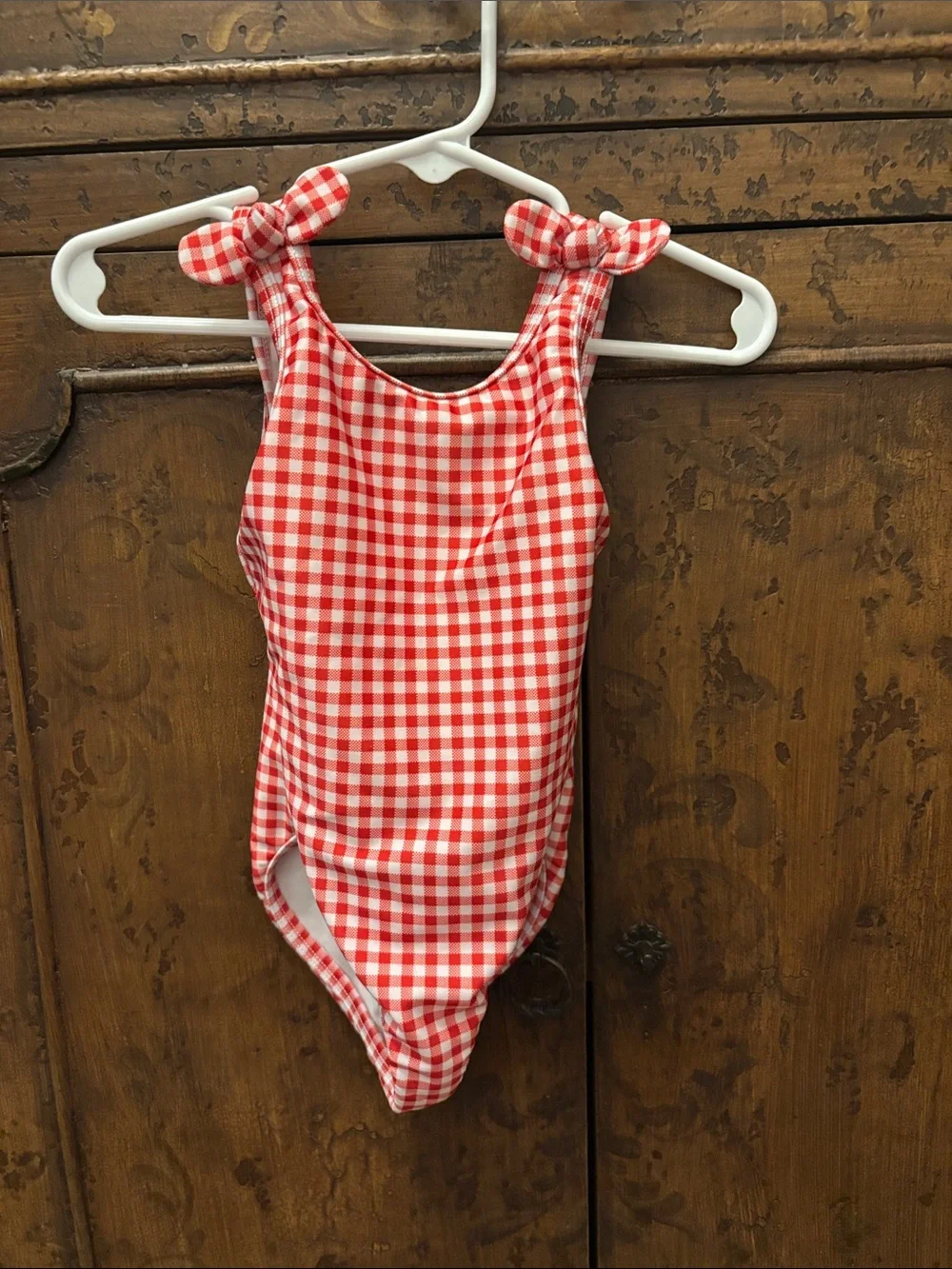 Cat & Jack Red Gingham Baby One-Piece Swimsuit